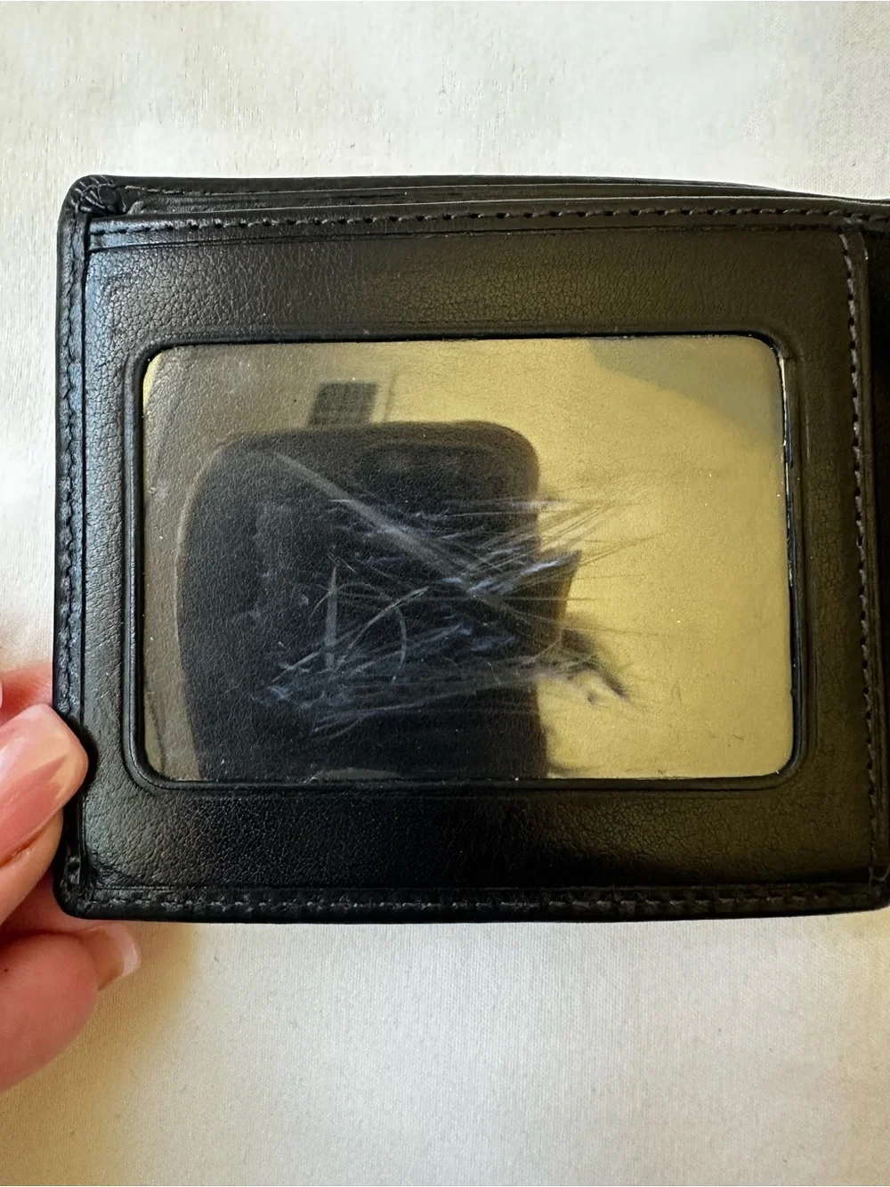 Coach Black Leather BiFold Wallet Men’s ID Window Card Holder Billfold